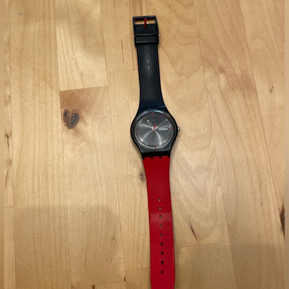 Swatch black & red watch